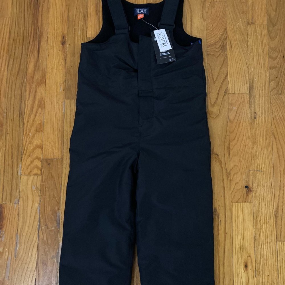 NWT Children's Place Kids Snowbib Overalls Black Size 4T